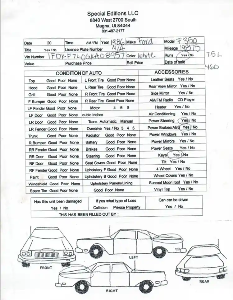 1986 Ford F350 Utility Truck w/ Tank - Image 3